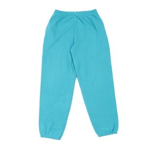 90s Streetwear Mens Medium Blank Jogger Pants Teal